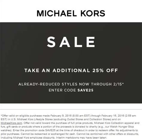 25 off michael kors|Michael Kors outlet code.